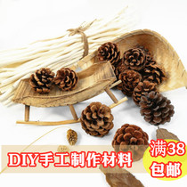 Kindergarten creative art DIY handmade original ecological pine cone classroom corridor wall air hanging ring creation material