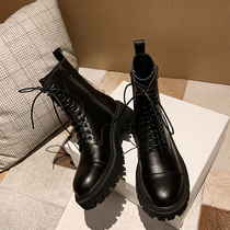 Small man Martin boots spring and autumn single boots 2021 autumn and winter new leather thick soled personality handsome locomotive boots short tube tide