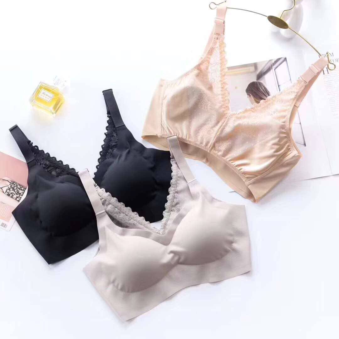 Gu Fei Mei back bra underwear female no steel ring gathered on the support without trace lace thin bra student sleep tube top