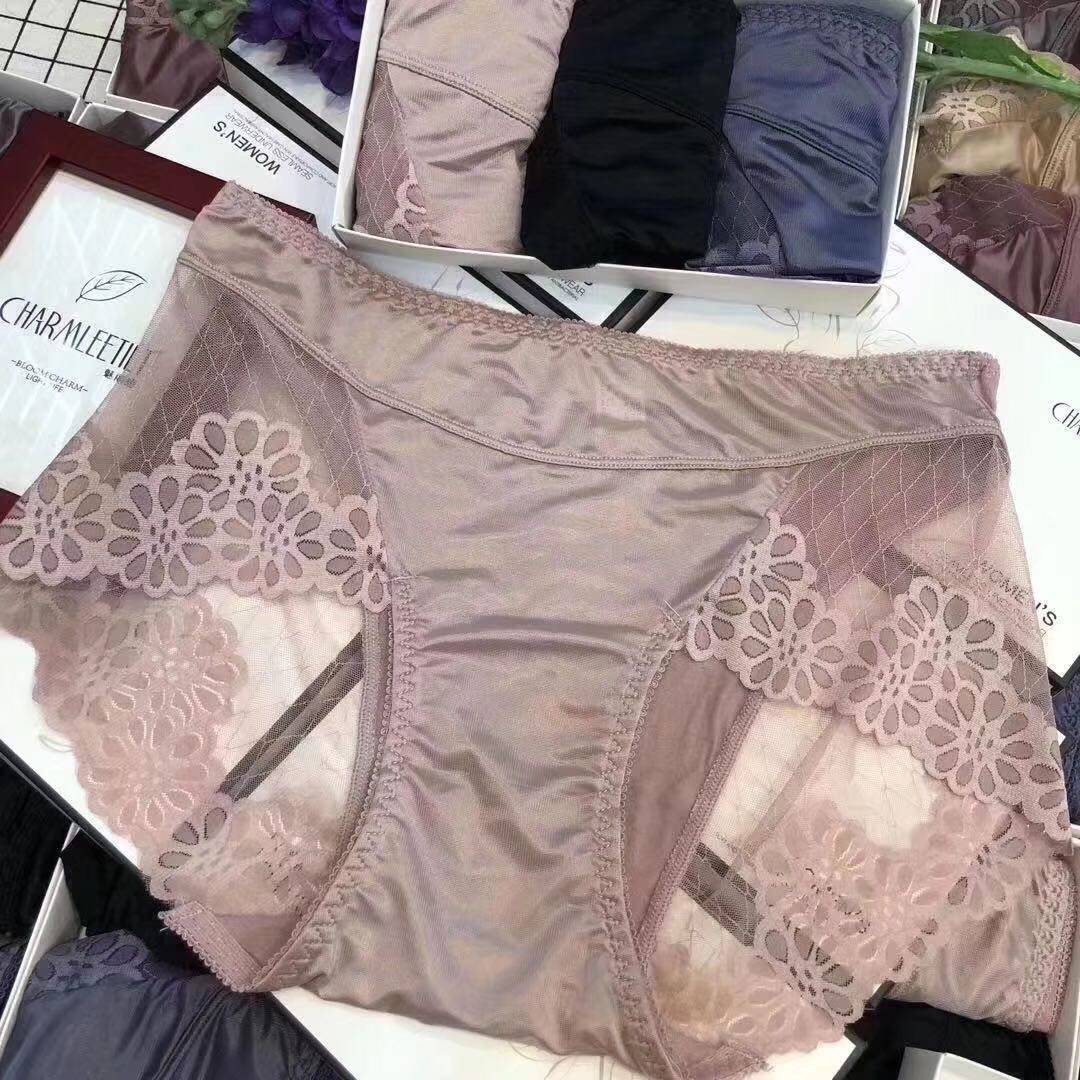 The Phantom boutique 3 Dress Fall Silk Cotton High Waist Lace Wrap Hip Female Large Size Size Pure Cotton Stall Briefs Breathable Pants