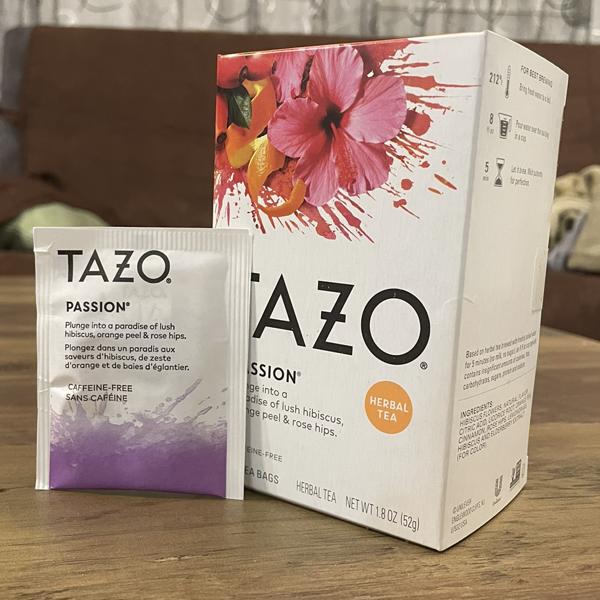 American Tazo Teas Herbal Tea Citizen Hibiscus Rosehip and Passion Fruit Coffee-Free Extract