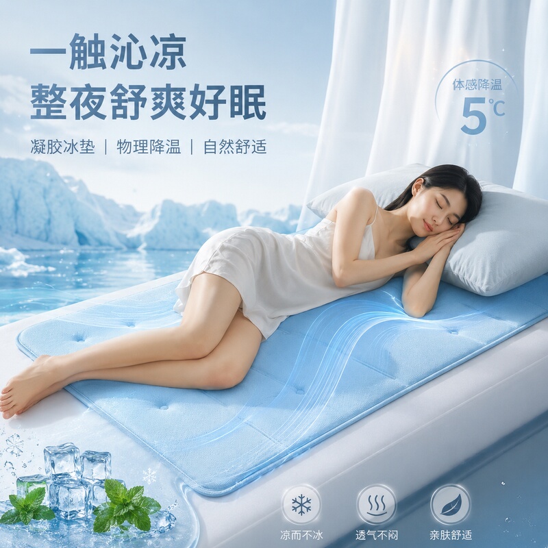 Negative Three Degree Gel Ice Pad Cooling Pad Mattress Home Cooling Seat Cushion Sofa Cushion Non-Leakage Pressure-Resistant Waterproof Breathable Cooling Mat