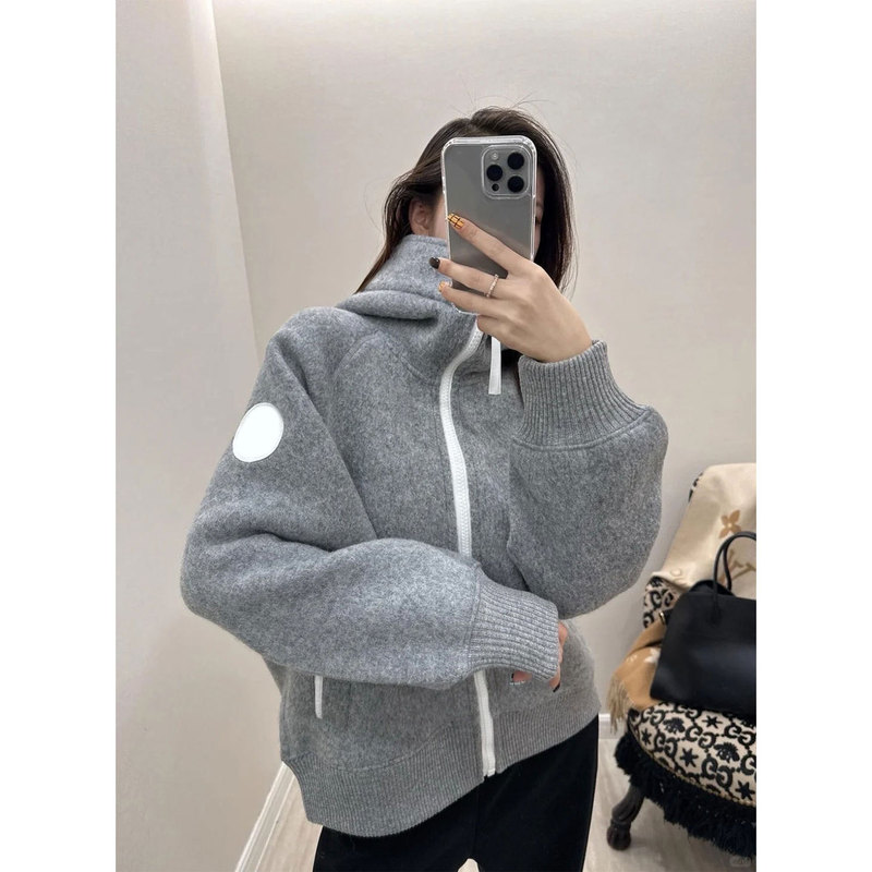 Pd's Greatest Work Double-Sided Fleece Bomber Jacket for Women, Loose Heavyweight Hooded Top 0366 Pd's Greatest Work Double-Sided Fleece Bomber Jacket for Women, Loose Heavyweight Hooded Top 0366