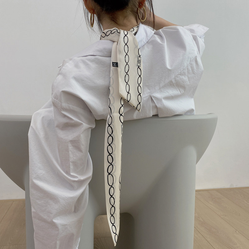 Miss Kelyn (French style) silk scarf high-quality small long hair tie tied bag ribbon belt scarf