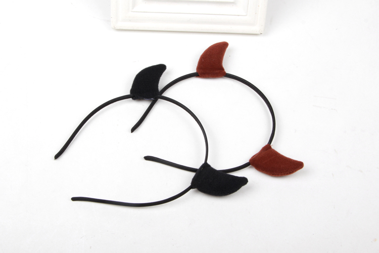 Hàn Quốc phim hoạt hình nhỏ sừng vải vải headband dễ thương nhỏ quỷ đầu headband trẻ em người lớn thẻ phụ nữ tóc kẹp phồng chân tóc
