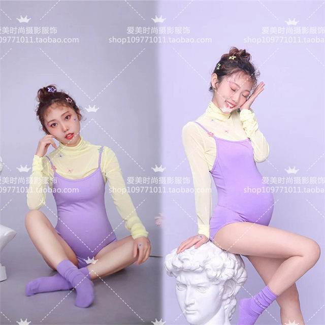 20 New Maternity Photo Studio Photo Theme Clothing Khaki Jumpsuit Fashion Art Clothes Cute Photo Clothing