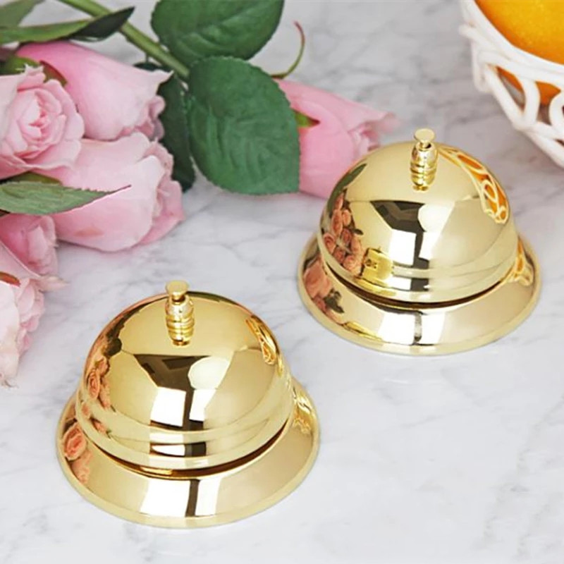 Golden Stainless Steel Small Large Bell Bell Lin Hotel with Chef Ling Bell