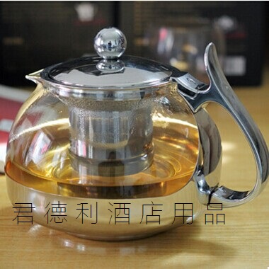 Elegant Wind Upscale Tai Chi Pot Brew Tea Pot High Temperature Resistant Glass Flush Teapot Cup Flush tea Stainless steel thickened strainer