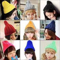 Winter tide Korean fashion candy color pointed hat knitted wool hat men and women Autumn Winter Korean couple warm