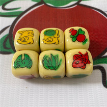 Fish shrimp crab dice Jieyang gourd fish lion tiger tiger and lion dice light yellow glue zodiac dice cup