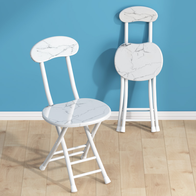 [Hard Wooden Seat] White Frame White Marble