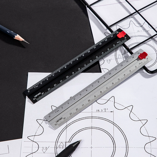 Деликальный алюминиевый сплав с двумя туапольными шкалами шкала Slider Указатель Metal 15см Студентный инструмент измерения инструмента.