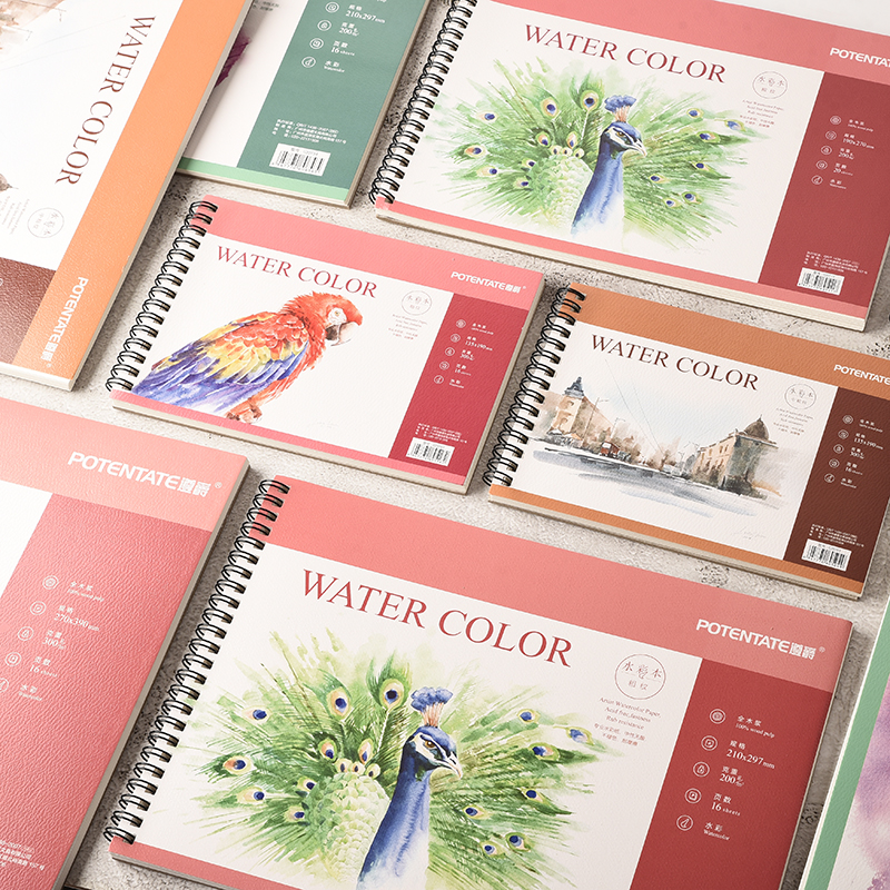 Zunjue iron ring 8K watercolor book 300g Watercolor book loose-leaf portable 16K water-soluble color pencil coil 32K medium coarse grain fine grain 200g Children's students A4 watercolor sketching sketching painting