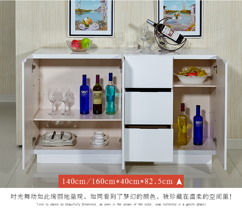 tủ bên bữa ăn tối giản tủ tủ sơn hiện đại trà rượu vang trắng đa năng phòng khách mát lắp ráp tủ bếp - Buồng tủ nhựa quần áo trẻ em