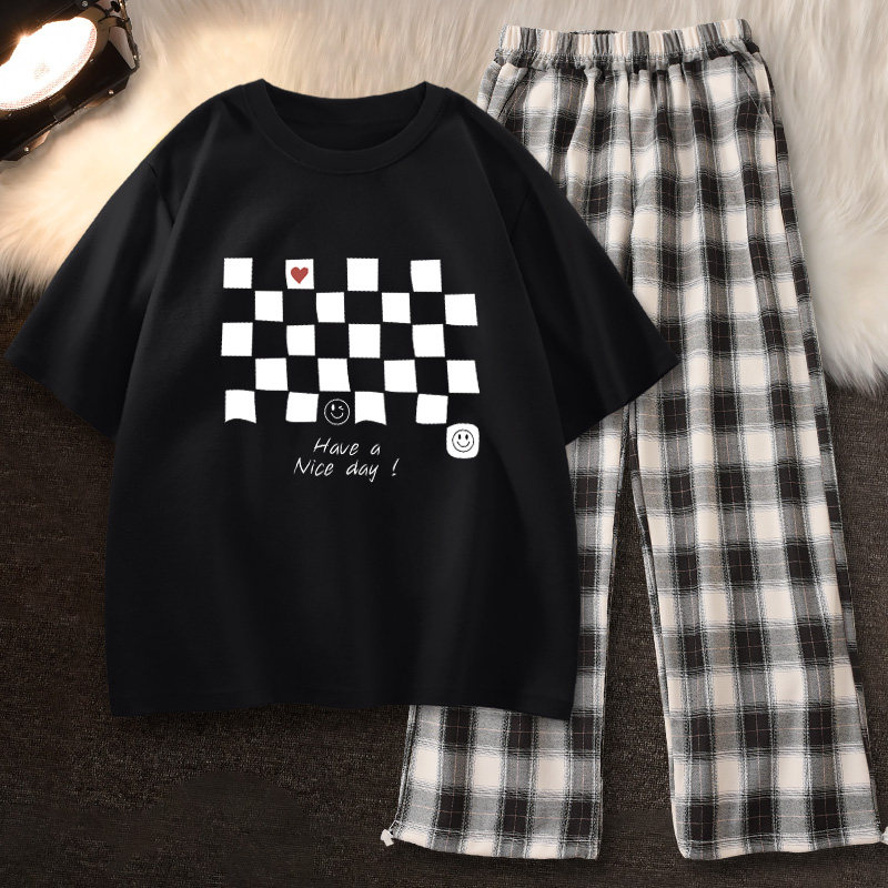 Student Sports Casual Suit Women's Summer 2022 New Summer Style Relaxation Fashion Foreign Pie Two Sets of Aged Nets Red