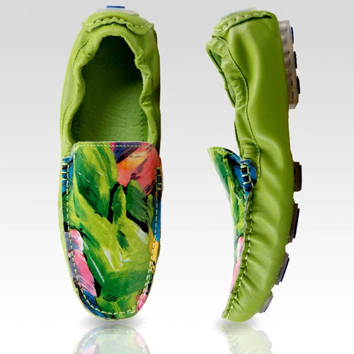 Модная повседневная обувь в английском стиле, слипоны, из натуральной кожи, нескользящая подошва, в корейском стиле