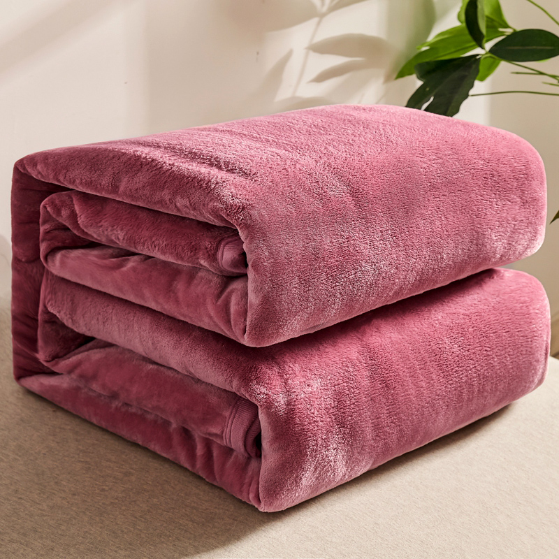 Coral fleece blanket quilt summer office nap sofa air conditioning blanket sheet bed flannel single solid color