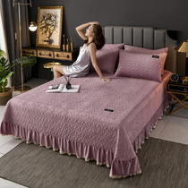 Crystal coral velvet bed cover padded sheets Double-sided velvet dual-use single three-piece set Tatami milk velvet four-piece set