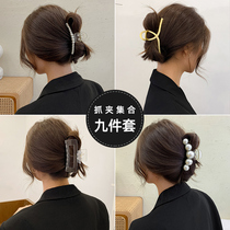 South Korea Pearl Hair Clip Female Rear Brain Spoon Large Shark Hair Grip Clip Hair Clip Temperament Disc Hair Hairpin Hairpin Accessories Summer