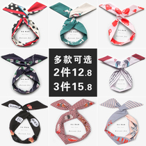 South Korea chic wind wire hair band knotted cross Net red ins retro sweet Mori womens headgear hoop