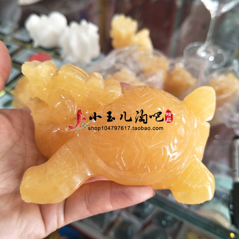 Natural Rice Yellow Jade Animal Dragon Turtle Tabletop Pendulum Pieces Modern Home Living Room Minima Placement Of Friends Gifts Craftsmanship Gifts Swing Accessories