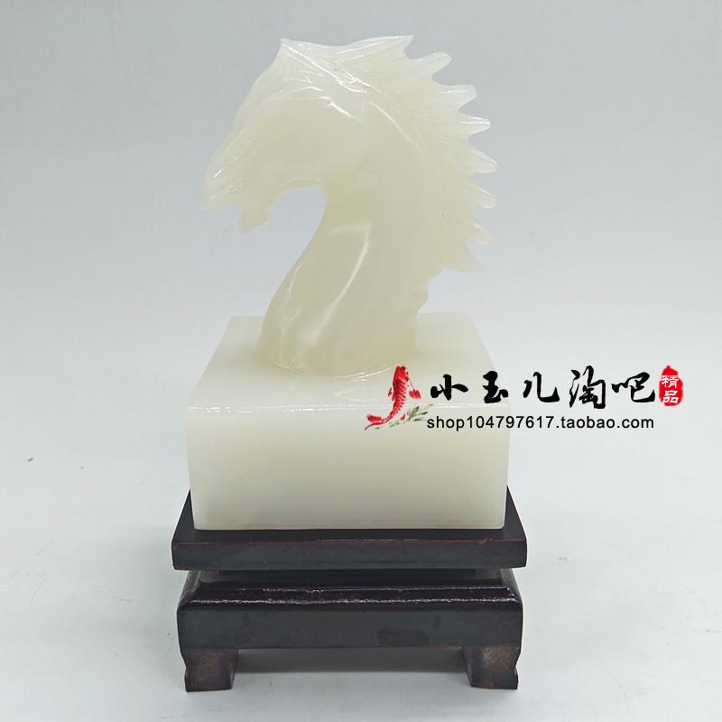 Seal engraving seal jade horse head seal calligraphy Tibetan calligraphy and painting idle chapter name student Xiao Ma official Seal of white jade seal custom