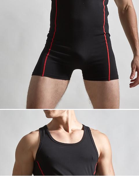 Phiên bản Hàn Quốc của bộ đồ liền thân nam mỏng, quần cotton thoáng khí thể thao tại nhà quần short thể dục đồ lót định hình một mảnh