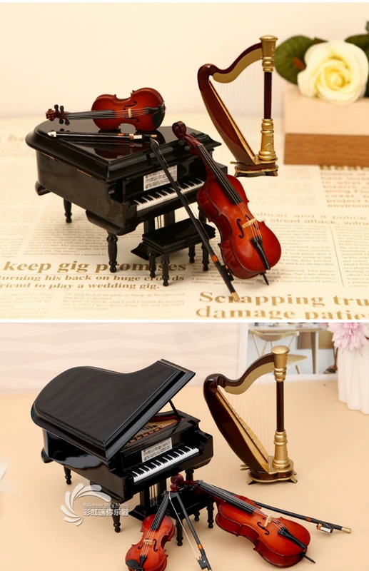 Piano harp violin cello mô hình một bộ đồ trang trí quà tặng sinh nhật để gửi cho bạn bè ảnh tốt nghiệp của giáo viên