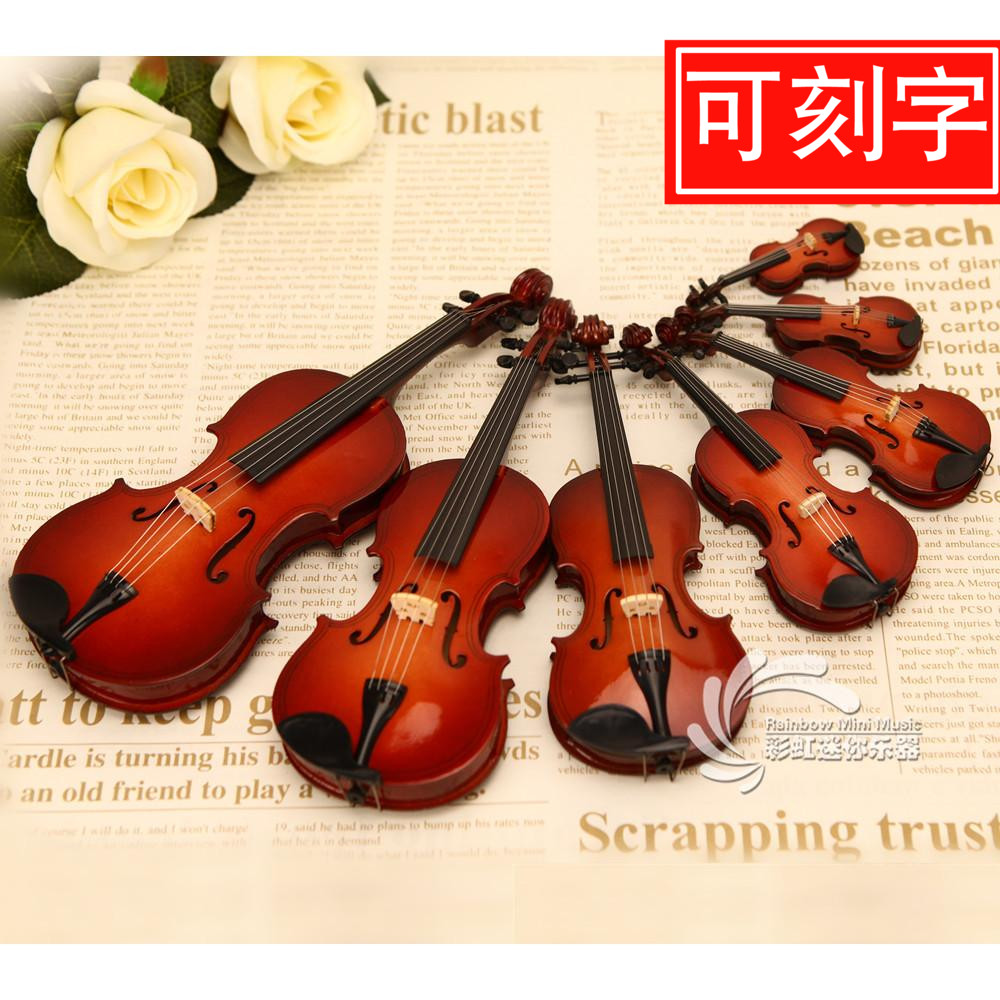 Mini instrument letterable miniature violin model ornaments to send gifts to male and female friends, teachers and graduates day