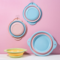 Portable foldable washbasin household baby laundry basin travel thickening large medium and small footbath plastic basin