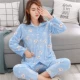 Đồ ngủ nhung san hô nữ mùa thu đông dài phiên bản dài tay Hàn Quốc của mùa đông dày ấm áp flannel kích thước lớn phù hợp với dịch vụ nhà dễ thương