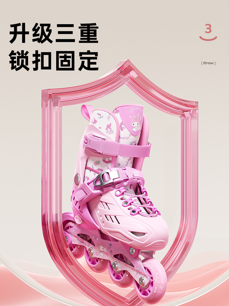 Sanrio Roller Skates for Girls, Roller Skates for Boys, Roller Skating for Ages 6-12, Complete Set for Children, Beginner Roller Skating