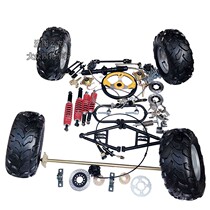Self-made modified four-wheel kart steel pipe car front and rear suspension shock absorption steering brake horn steering wheel tires