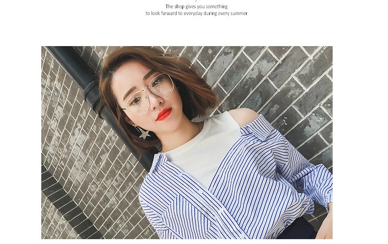 Thời trang Hàn Quốc hộp lớn máy bay mỏng gương nữ bức xạ ánh sáng màu xanh phẳng gương retro tròn mặt kính khung kính gọng tròn