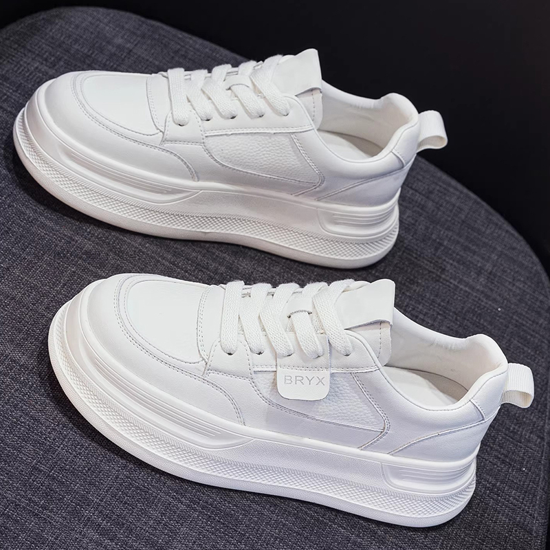 Hong Kong Genuine Leather Thick-Soled White Sneakers for Women, 2026 New Summer Hot-Selling Lightweight Height-Increasing Casual Sports Shoes