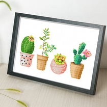 Cross stitch 2021 new thread embroidery plant fresh and simple living room bedroom simple modern small pieces handmade self-embroidery