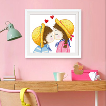 Cross stitch small and simple 2021 new thread embroidery childrens bedroom student handmade cartoon cute small self-embroidery