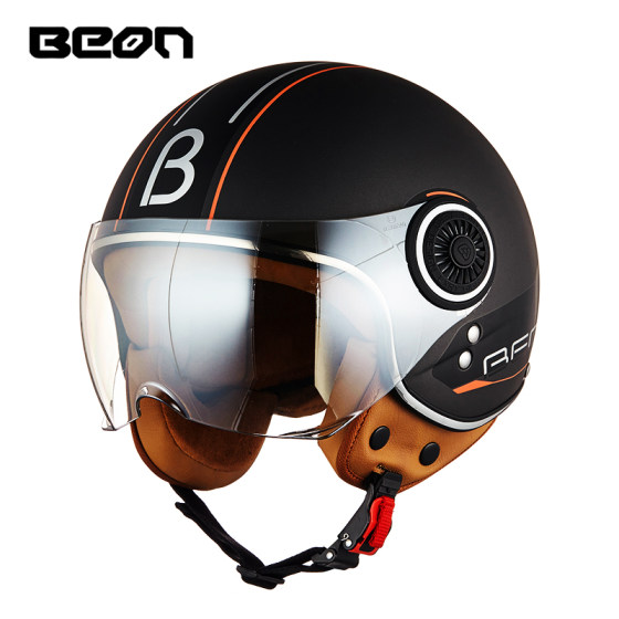 BEON motorcycle retro helmet men and women four seasons universal electric vehicle half helmet locomotive national standard 3C certification summer