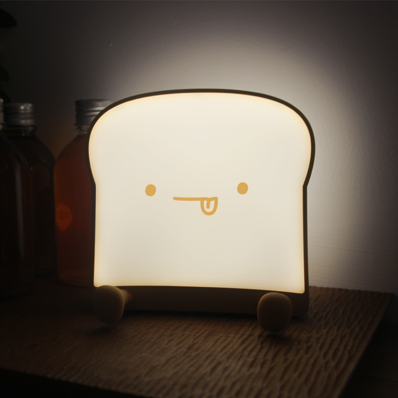 Toast night light bedroom sleep light baby nursing eye care children soft light charging bedside lamp girl