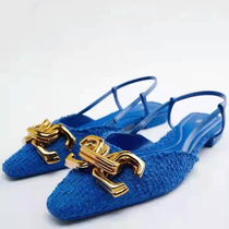 French 2022 spring and summer new womens shoes decorations embellished fabric mules 12501910009