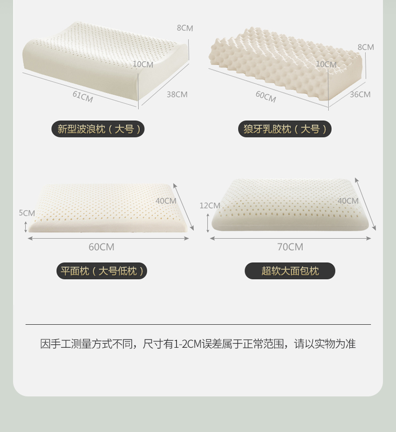 沃荷 泰国天然乳胶枕 护颈枕 图16