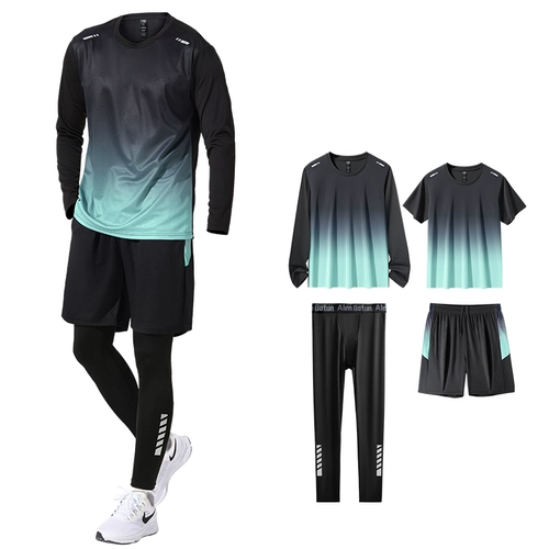 Мужской осенний спортивный костюм для спортзала, быстросохнущий лонгслив, дорожные осенние весенние штаны для тренировок, для бега, защита от солнца