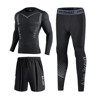 Комплект, дышащий лонгслив, для бега, 3 предмета, быстрое высыхание