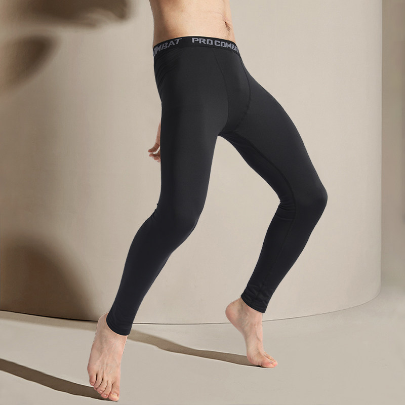 Sports fitness leggings men's compression ball pants tight-fitting pressure running high elastic compression yoga training set