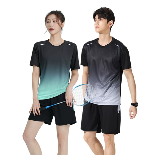 Спортивный быстросохнущий летний комплект подходит для мужчин и женщин для влюбленных для спортзала для йоги для тренировок, для бега, короткий рукав