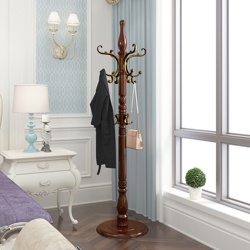 Cloakerstand floor solid wood bedroom European style living room home bag rack shelve minimalist modern clothes hangers