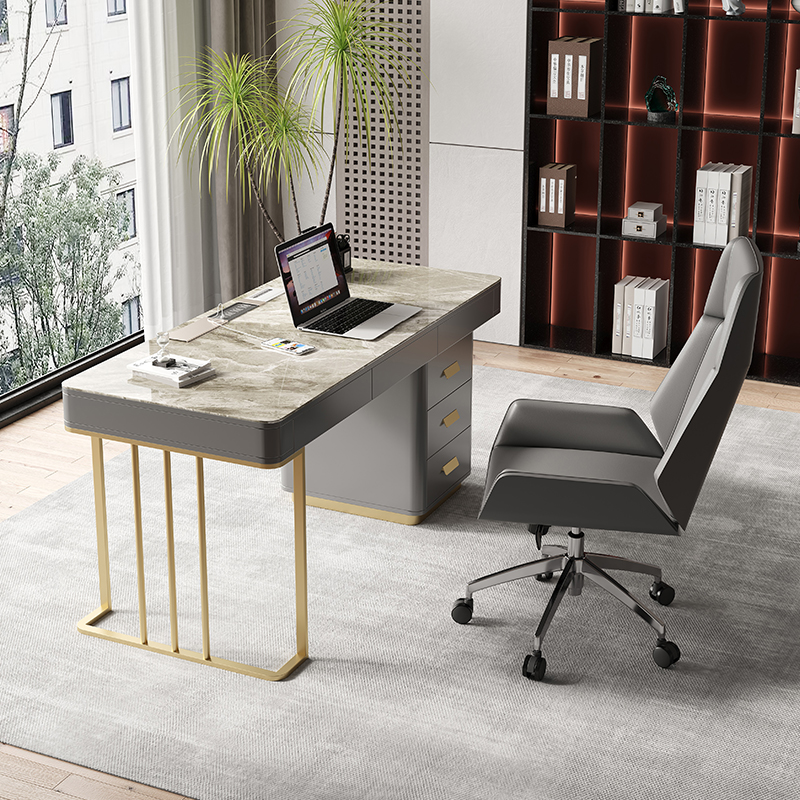 Light Extravagant Rockboard Desk Desk Modern Minimalist Book Room Home Desk Study Desk Pole Minimalist Medical Office Table And Chairs Combination