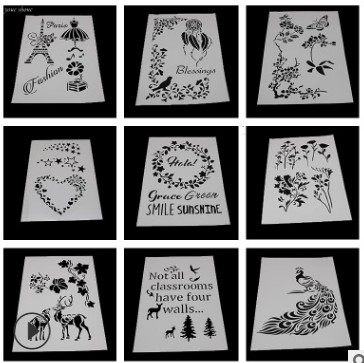 Festival Lace Ruler Individuality Photo Book template Material accessories Painting picture hollowed-out tool 1-24 Number of new 588