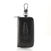 Shawil crocodile head tattooer car key bag zipped Baotou layer cow leather mens fashion waist padlock spoon door key