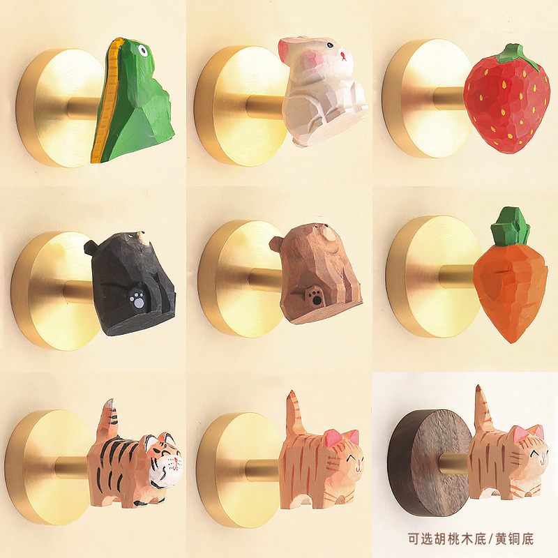 Creative Handmade Cartoon Cute Animal Hooks for Entryway, No-Drill, No-Nail Adhesive Hooks, Magnetic Hooks for Refrigerator